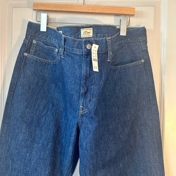 NEW J. Crew Classic Straight Leg Dark Wash Cotton Jeans, Size 36W/32L